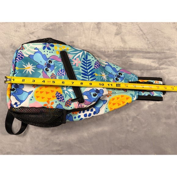 Disney Lilo & Stitch Tropical Sling Backpack Blue Crossbody Travel Bag Stitch - Picture 7 of 8